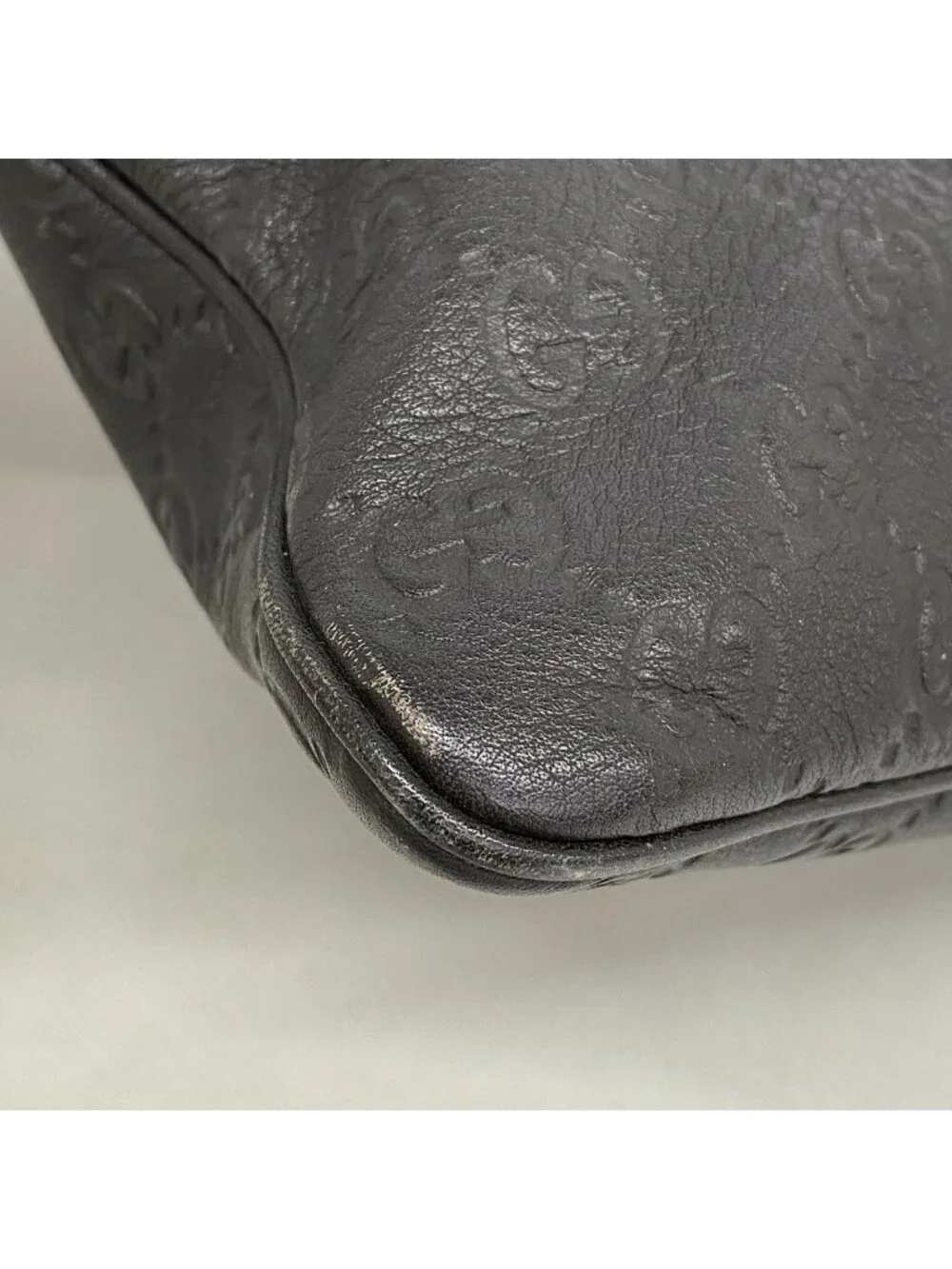 Gucci Shoulder Bag Guccissima Leather Dark Brown Champagne Gold